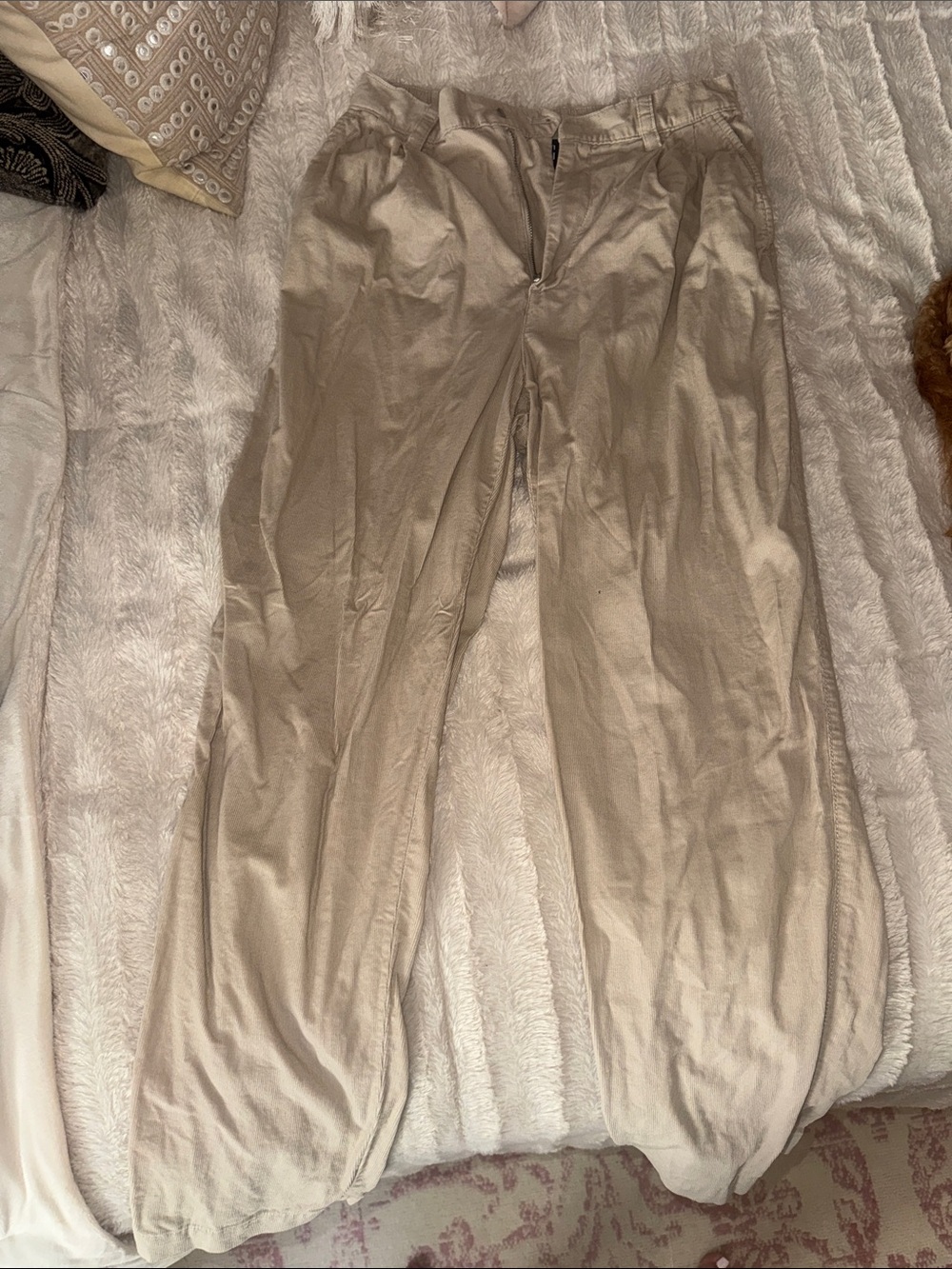 GAP Beige Elastic Waist Corduroy Pants